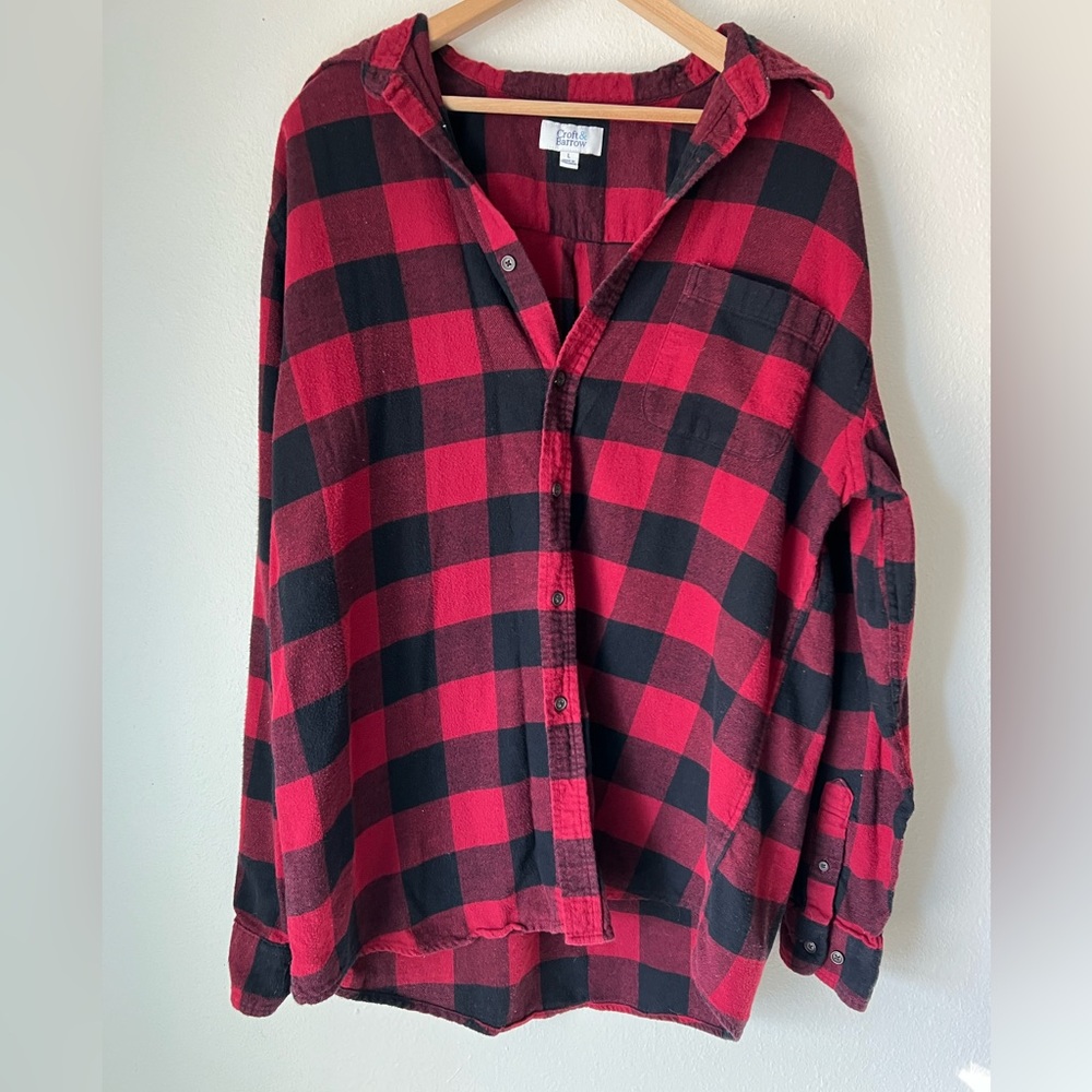 Red Plaid Flannel size L